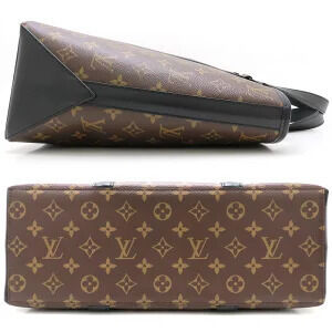 Louis Vuitton Tote Weekend Monogram Brown Bag Brown Black Macassar